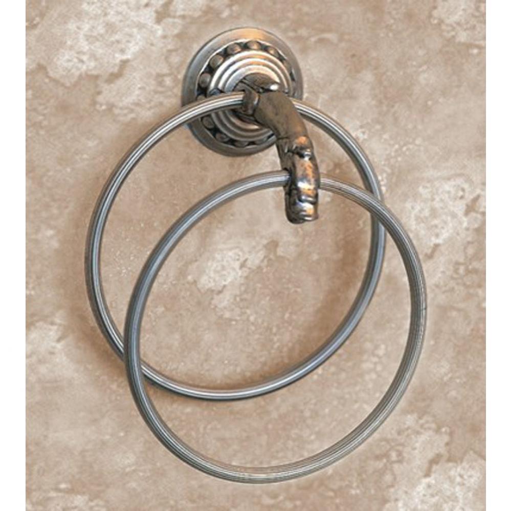 ''Pompadour'' Double Towel Ring in Old