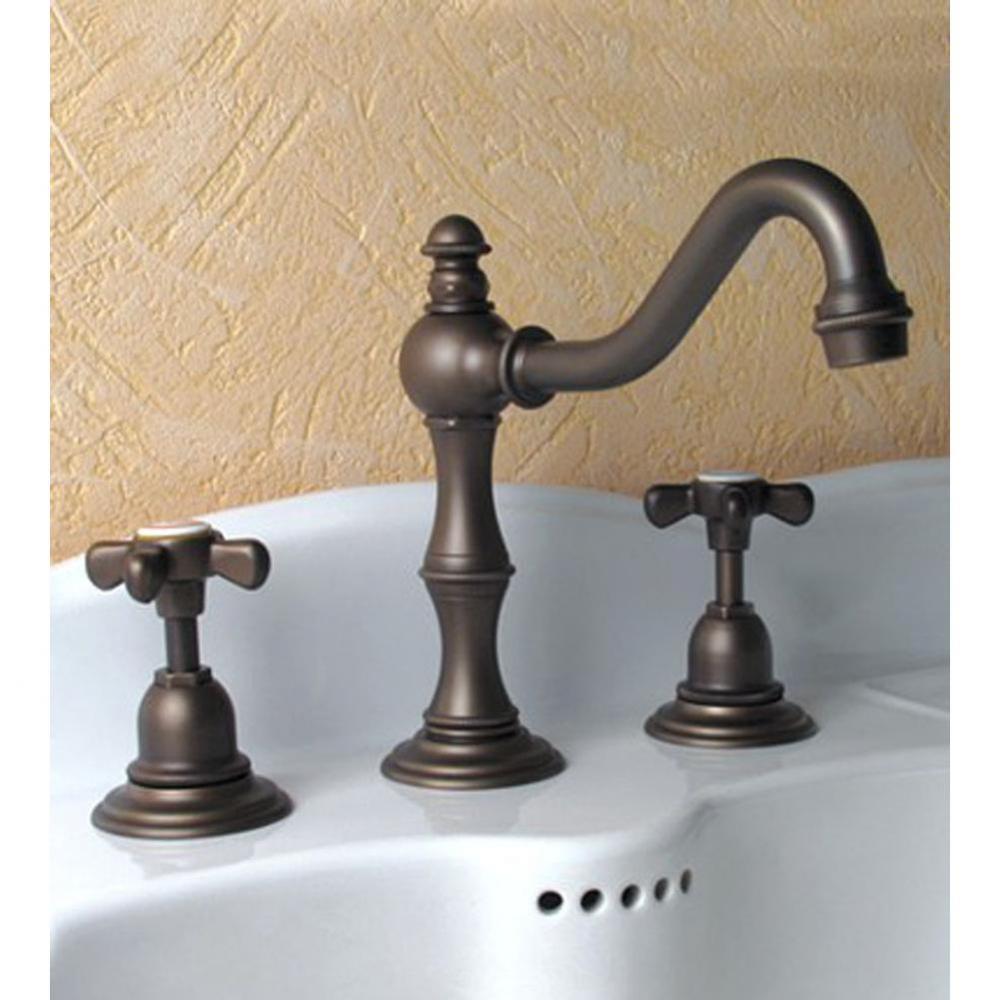 ''Royale'' Widespread Lavatory Set with Cross Handles in Weathered