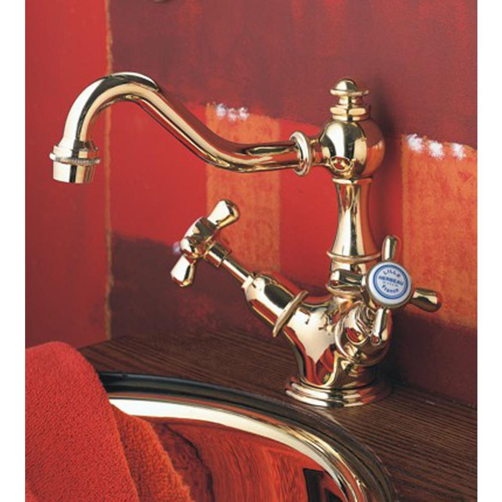 ''Royale'' Single-Hole Basin Mixer without Pop-up Waste in Polished