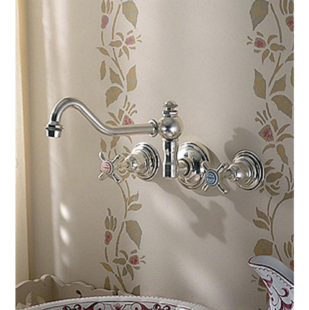 ''Royale'' Wall Mounted 3-Hole Kitchen Mixer in Polished