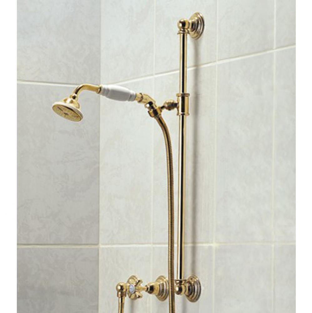 ''Royale'' Slide Bar with Personal Hand Shower and Wall Elbow in Polished