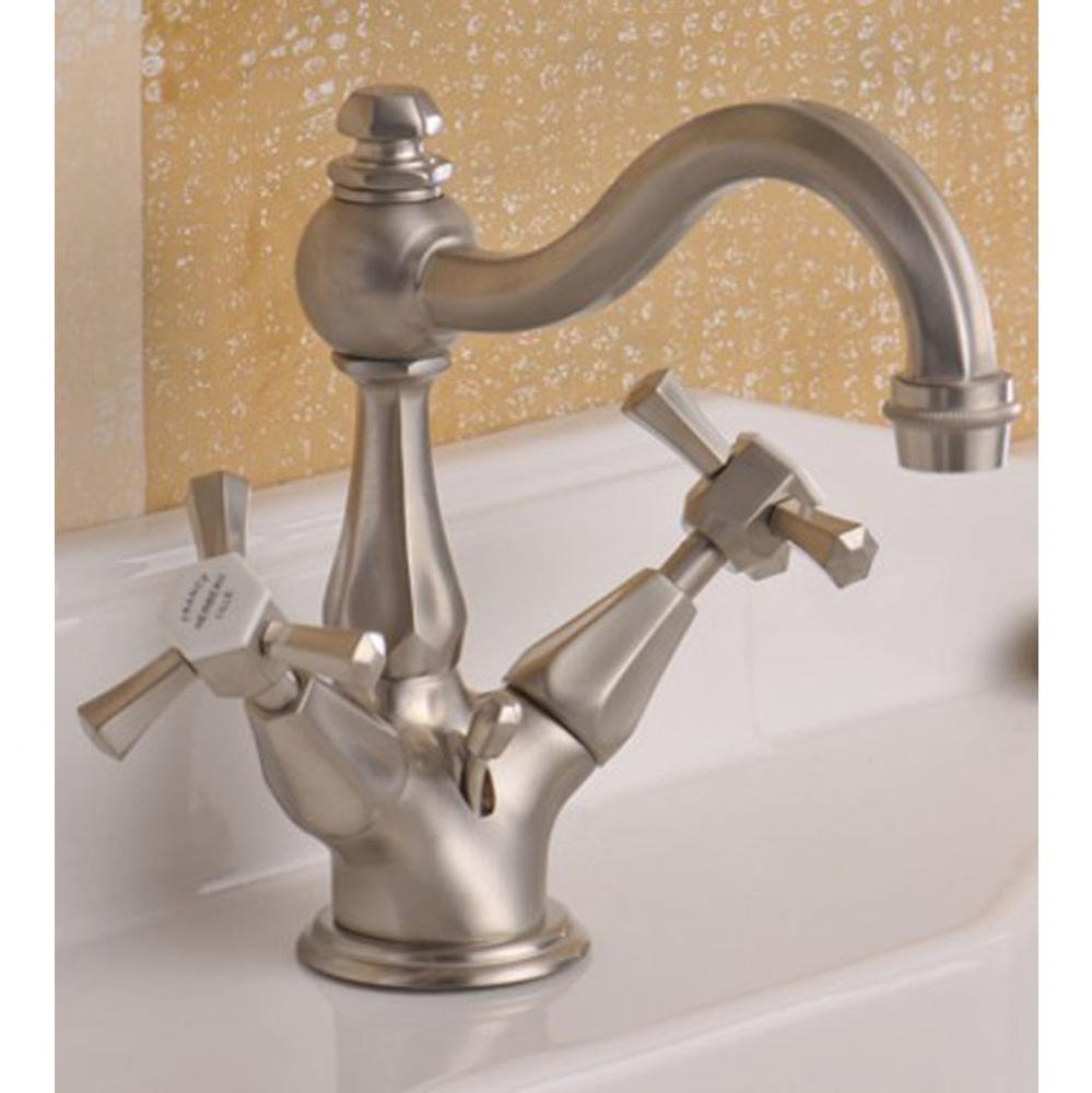 ''Monarque'' Single-Hole Basin Mixer Without Pop-Up in Brushed