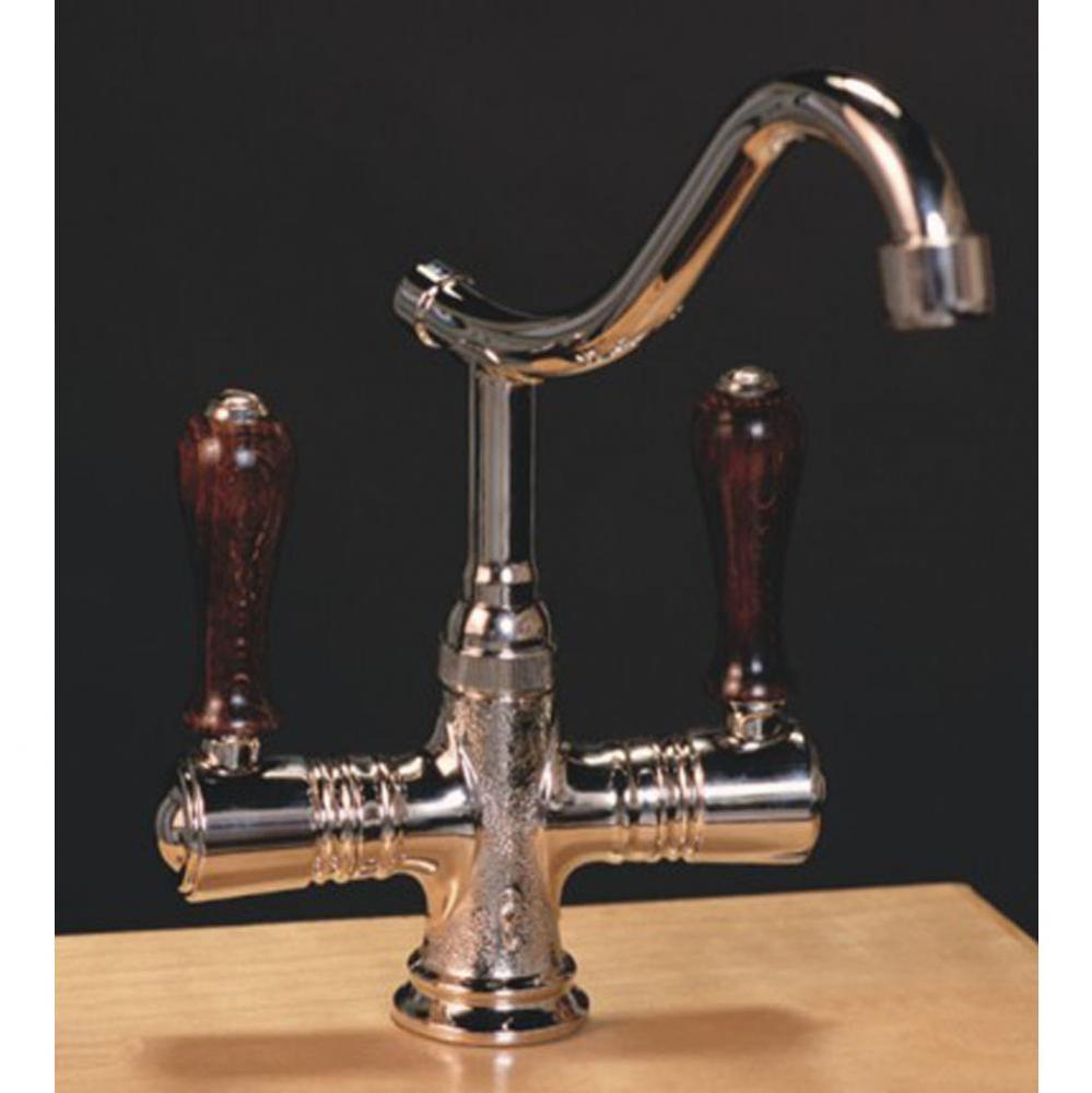 ''Namur'' Single-Hole Kitchen / Bar / Lavatory Mixer in Wooden Handles,