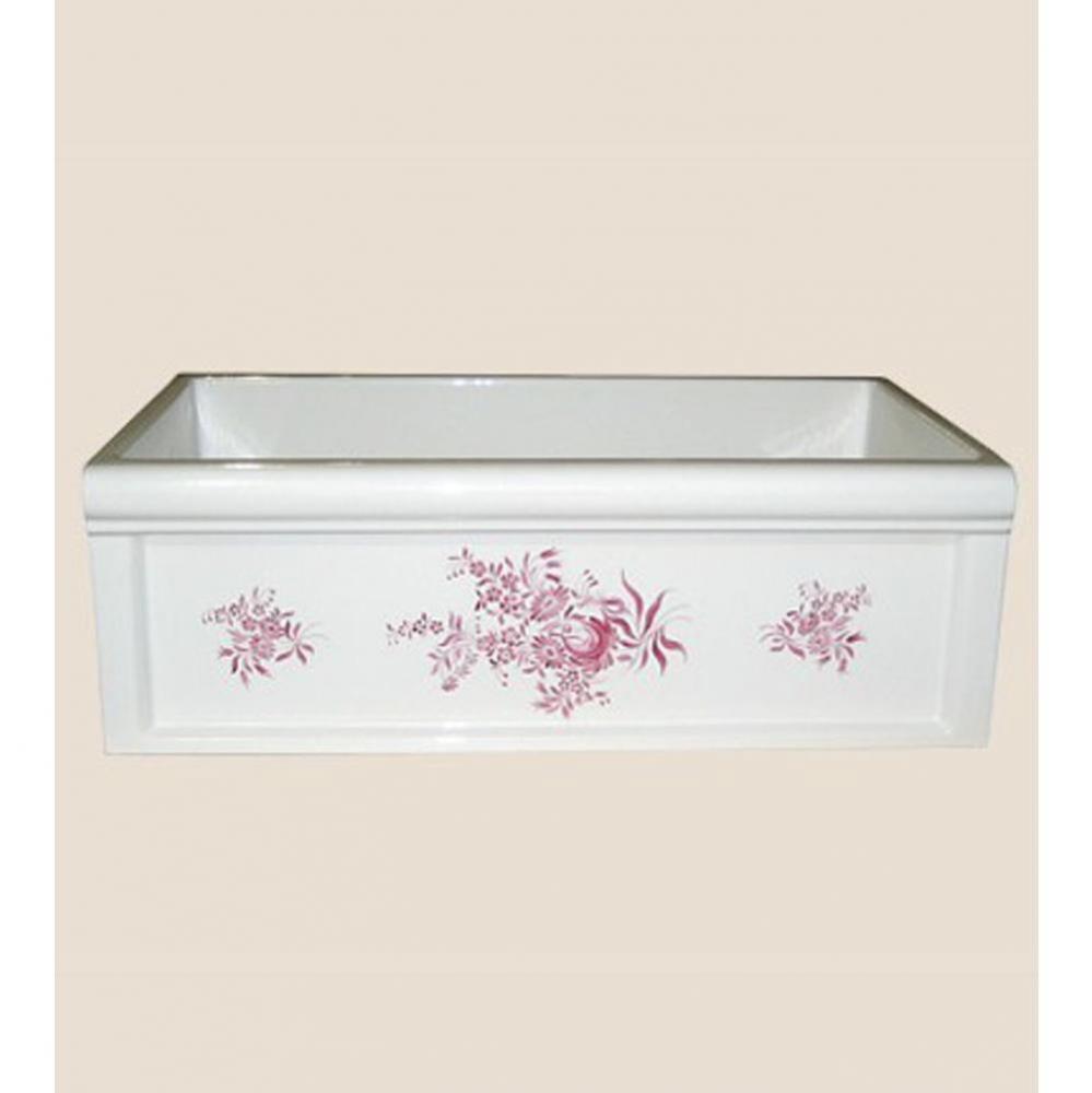 ''Luberon'' Fireclay Farm House Sink in Sceau Rose, White