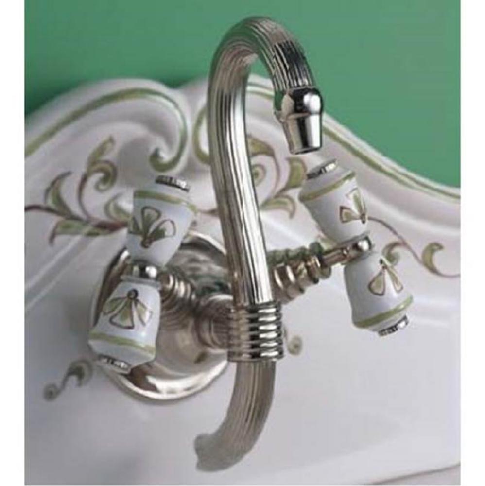 ''Verseuse'' Wall Mounted Mixer with White or Handpainted Earthenware Handles