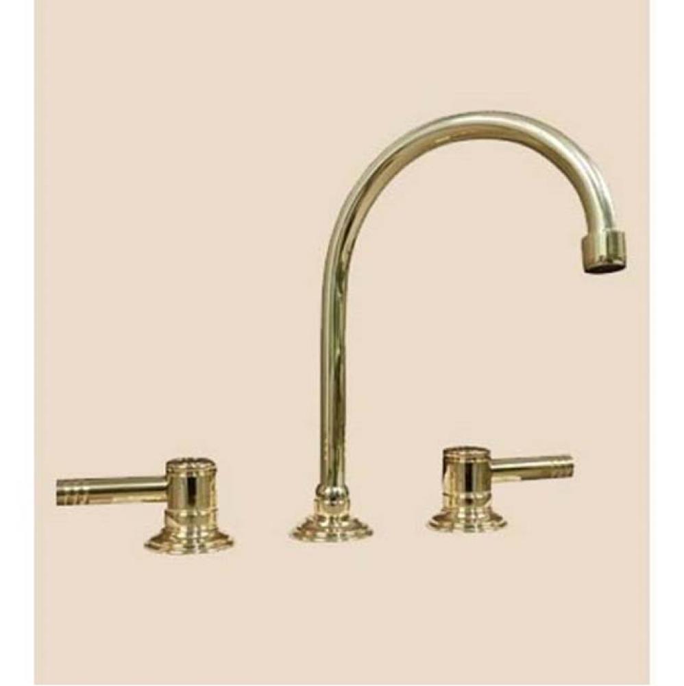 ''Lille'' 3-Hole Lavatory Mixer with Ceramic Cartridge in Polished Brass