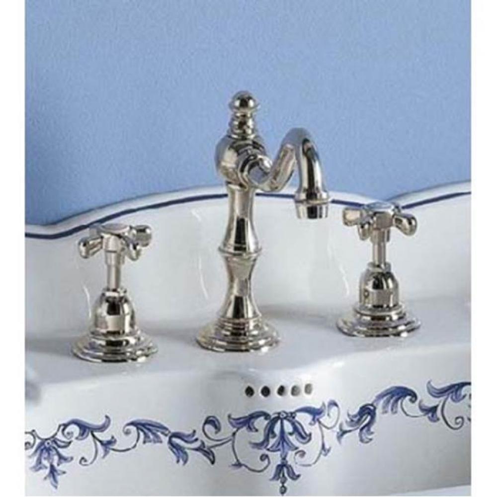 ''Royale'' Widespread Lavatory Set with Cross Handles in French Weathered Bras