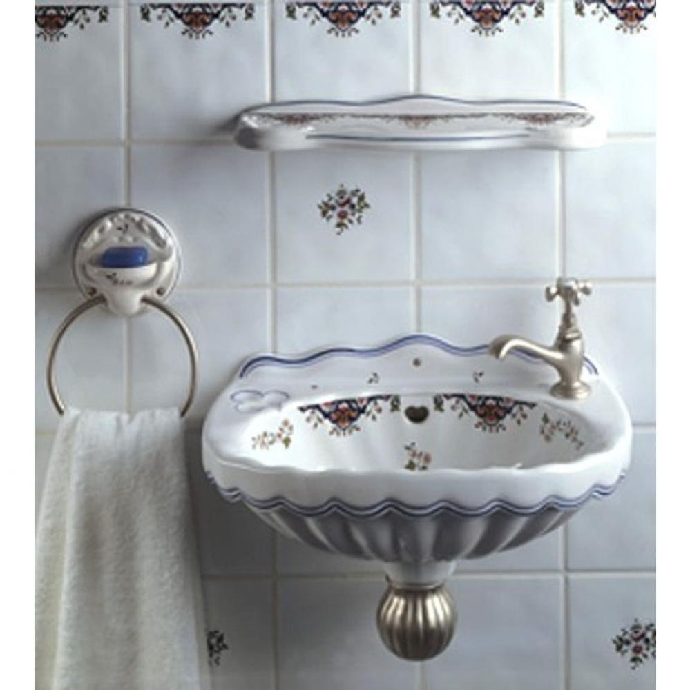 ''Valse'' Wall Mounted Vitreous China Hand Basin in Vieux