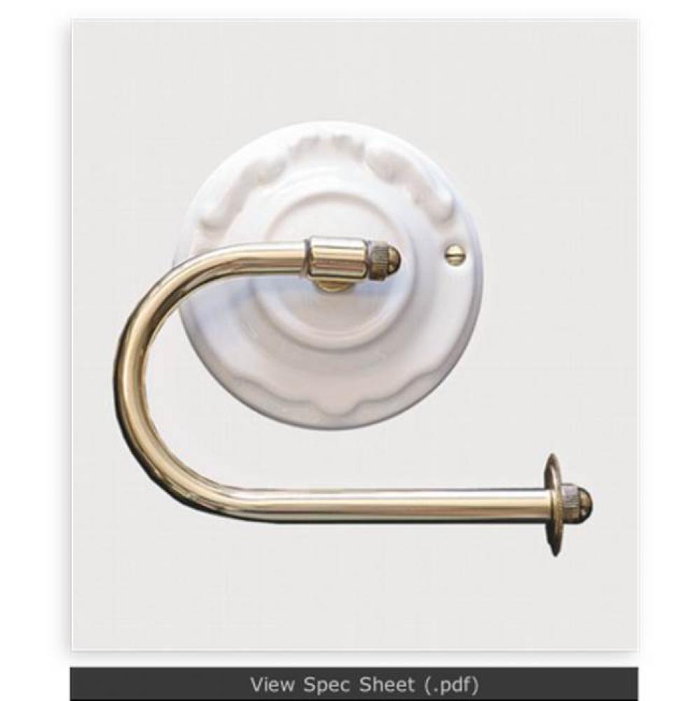 Toilet Tissue Holder in Berain Vert, Polished Brass