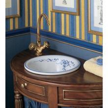 Herbeau 040504 - ''Meuse'' Earthenware Round Countertop Lavatory Bowl in Vieux
