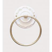 Herbeau 11162048 - ''Charleston'' 6''-inch Towel Ring in White, Polished