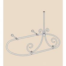 Herbeau 115156 - ''Art Nouveau'' Shower Curtain Bar with 1 ceiling and 2 wall support mount
