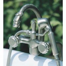 Herbeau 223660 - ''Pompadour'' Deck Mounted Tub Filler with Hand Shower in Satin