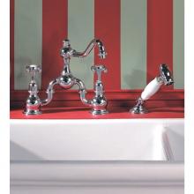 Herbeau 30272048 - ''Royale'' 2 Hole Kitchen Mixer with Handspray in White Handspray Handle,