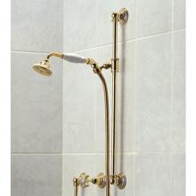Herbeau 304655 - ''Royale'' Slide Bar with Personal Hand Shower and Wall Elbow in Polished