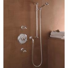 Herbeau 364656 - ''Monarque'' Slide Bar with Personal Hand Shower and Wall Elbow in Polished