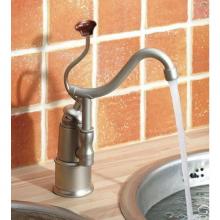 Herbeau 41016360 - ''De Dion'' Single Lever Mixer with Ceramic Disc Cartridge in Wooden Handle,
