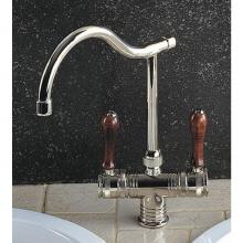 Herbeau 42056356 - ''Valence'' Single-Hole Mixer in Wooden Handles, Polished