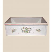 Herbeau 46030120 - ''Luberon'' Fireclay Farm House Sink in Moustier Polychrome, White