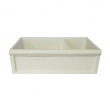 Herbeau 461330 - ''Luberon'' Fireclay Double Farm House Sink in French Ivory, No