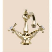 Herbeau 360570 - ''Monarque'' Single-Hole Basin Mixer Without Pop-Up in Weathered Brass