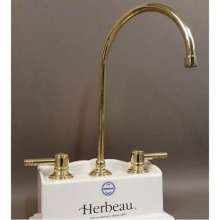 Herbeau 421155 - ''Lille'' 3-Hole Kitchen Mixer with Ceramic Cartridge in Polished Brass