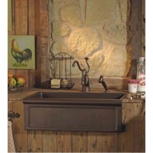 Herbeau 440646 - ''Vienne'' Copper Farmhouse Sink in French Weathered Copper