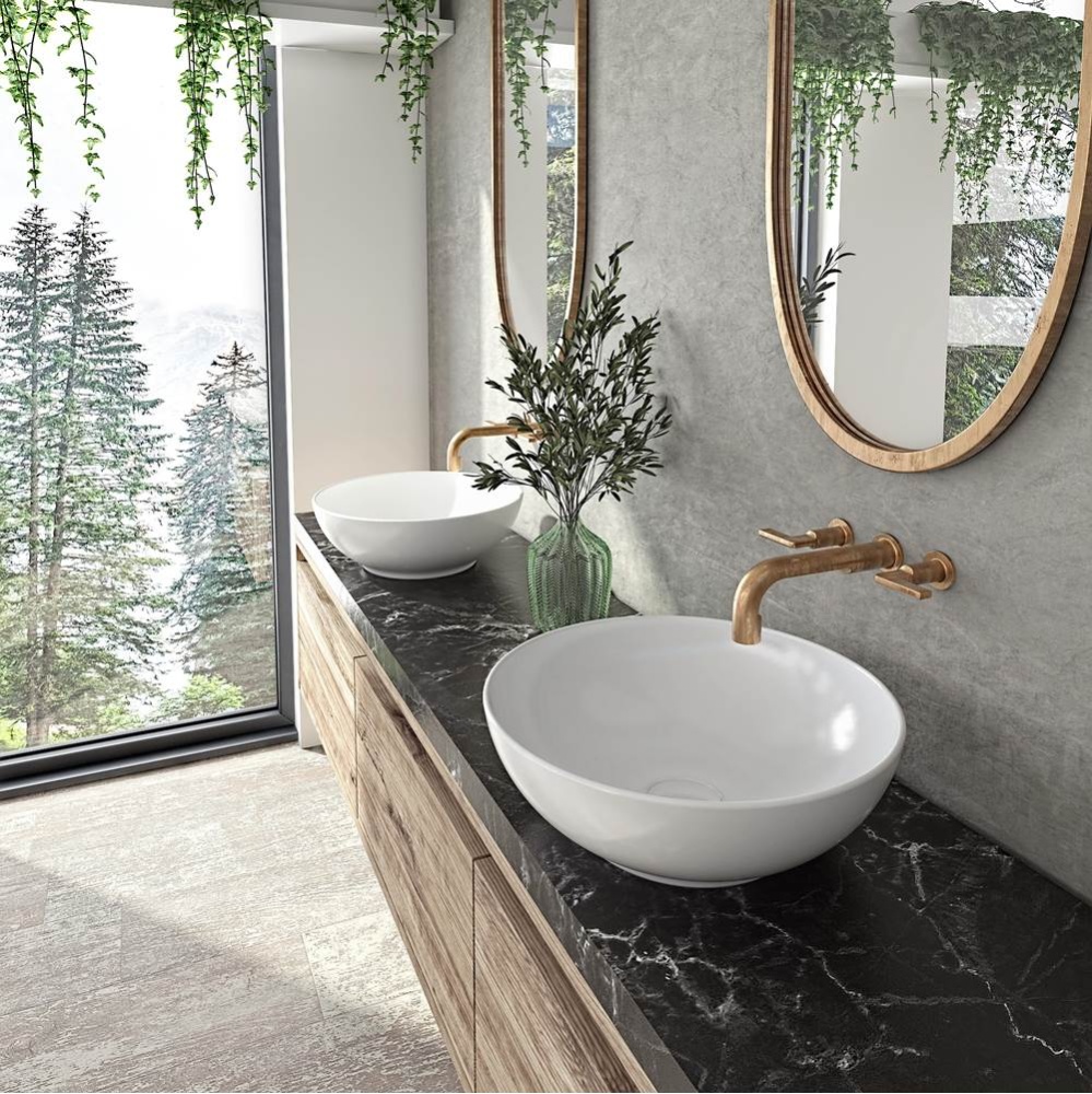 Alta Round Ceramic Sink in White