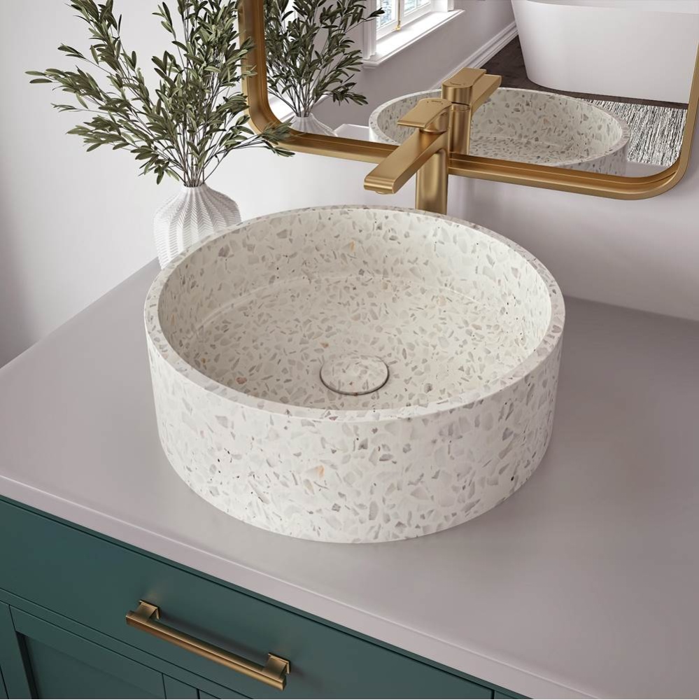Lorna Round Terrazzo Sink in White