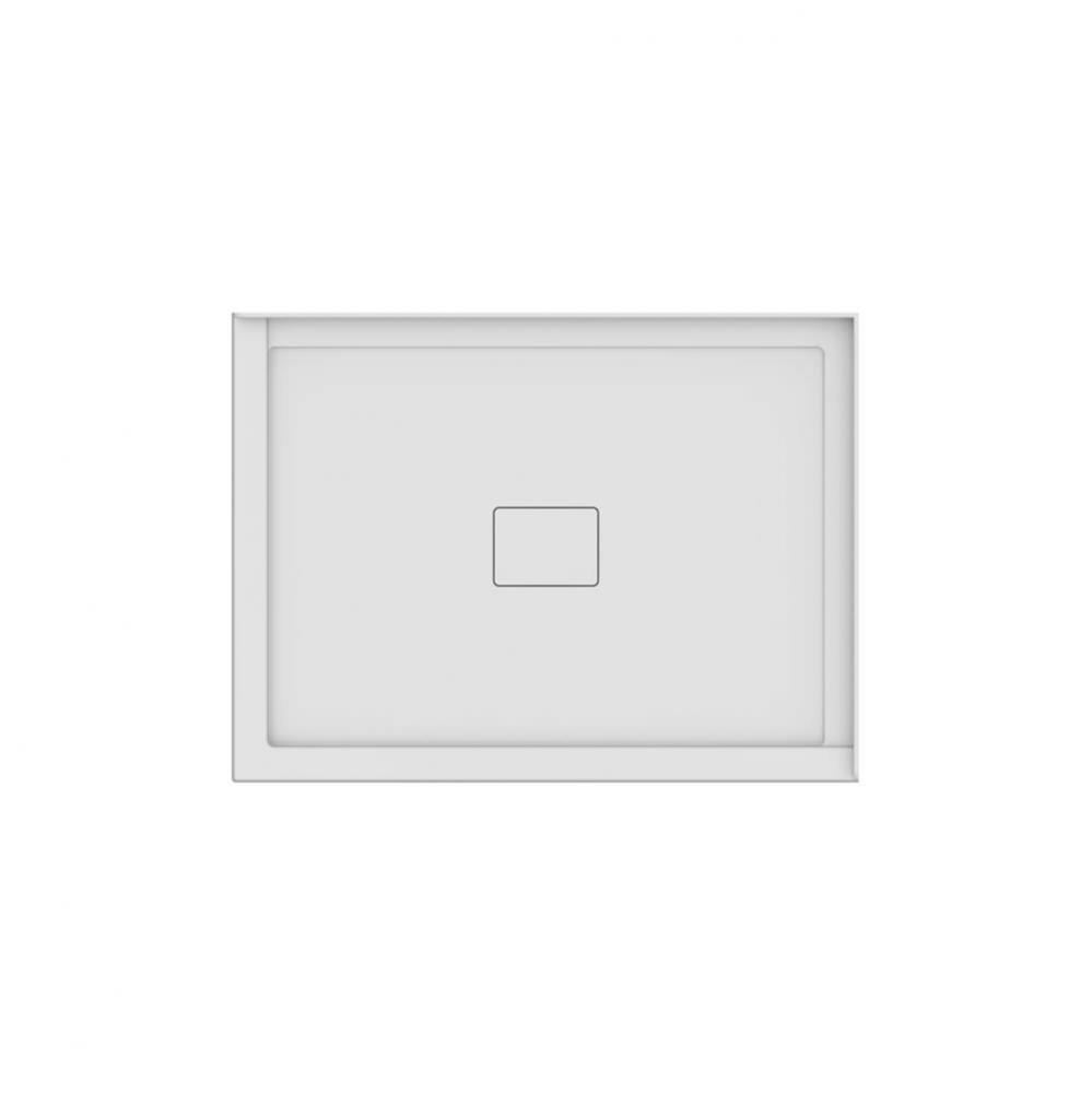 Rouge 4836 Acrylic Right Corner Shower Base in White with Center Drain