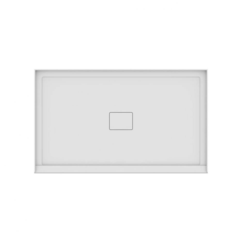 Rouge 6036 Acrylic Alcove Shower Base in White with Center Drain