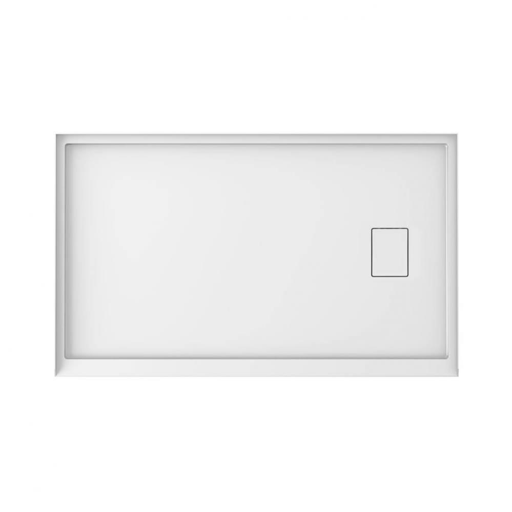 Cache 3260 Acrylic Alcove Shower Base in White with Right Drain