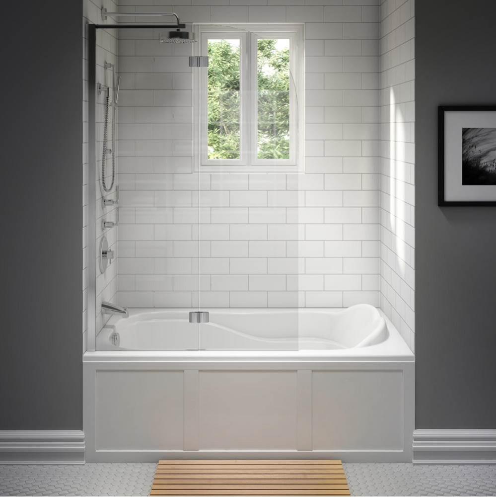 Daphne 6032 IF Acrylic Alcove Right Drain Activ-air Bathtub in White