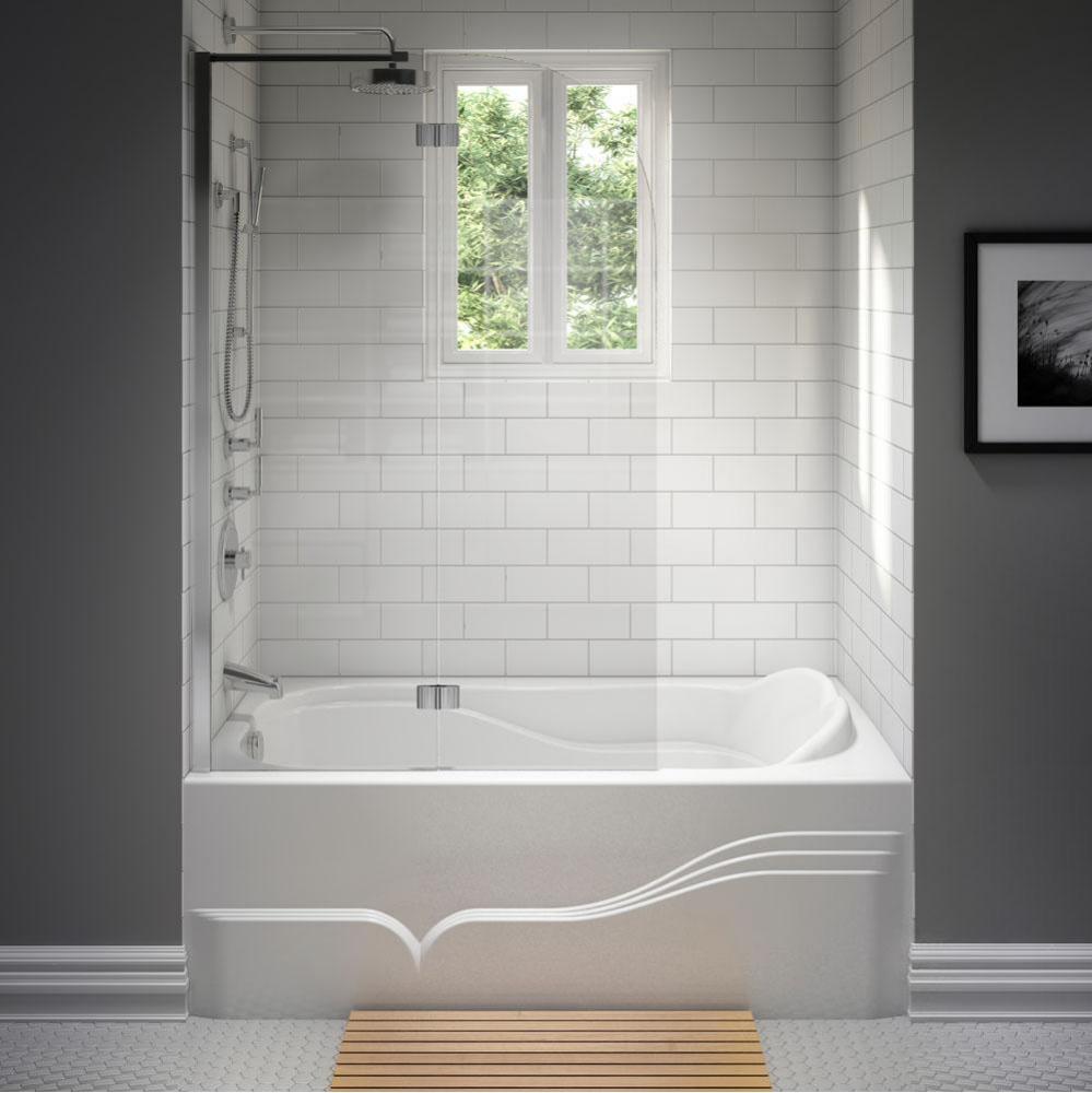 DAPHNE bathtub 32x60 with Tiling Flange and Skirt, Left drain, Whirlpool, White