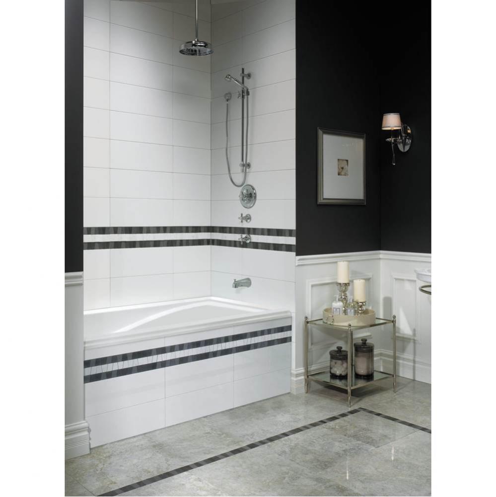 Delight 6036 Acrylic Drop-In End Drain Bathtub in White