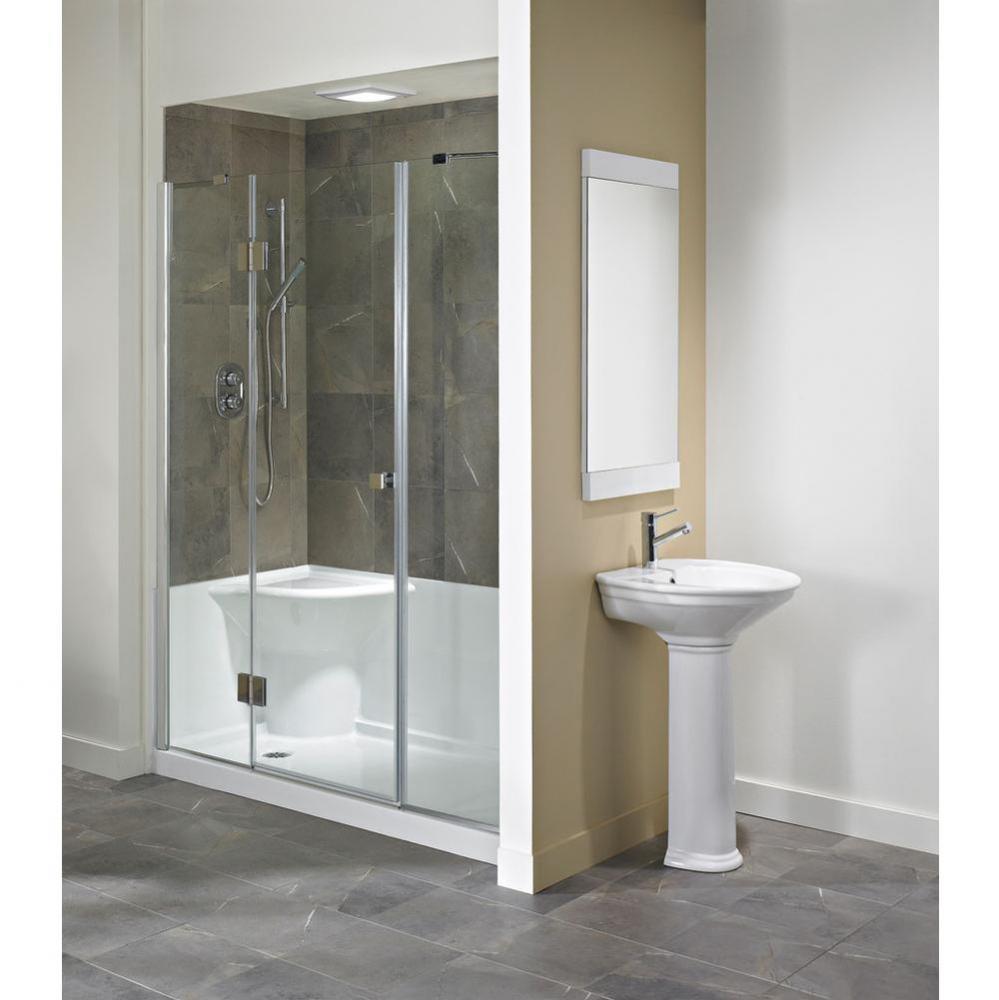 KOYA shower base 32x60 with Right Seat and Left drain, White