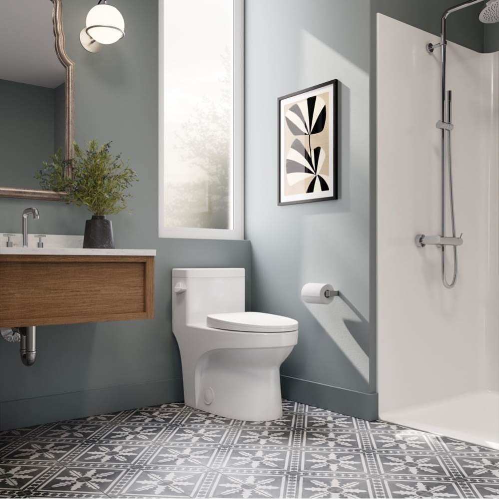 Adams ADA 4.8L Side Flush One-Piece Toilet in White