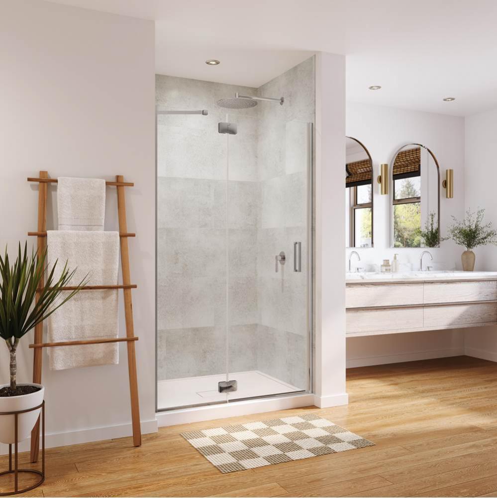 Azelia 36 x 74 in. 6mm Pivot Shower Door for Alcove Installation with Clear glass in Chrome