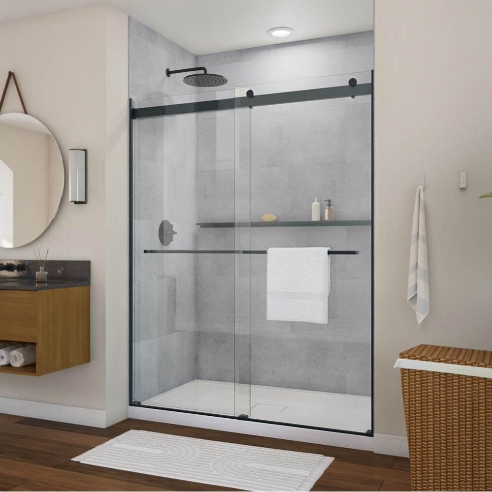 Barena 56-60 x 76 in. 8mm Bypass Shower Door for Alcove Installation with Clear Glass in Matte Bla