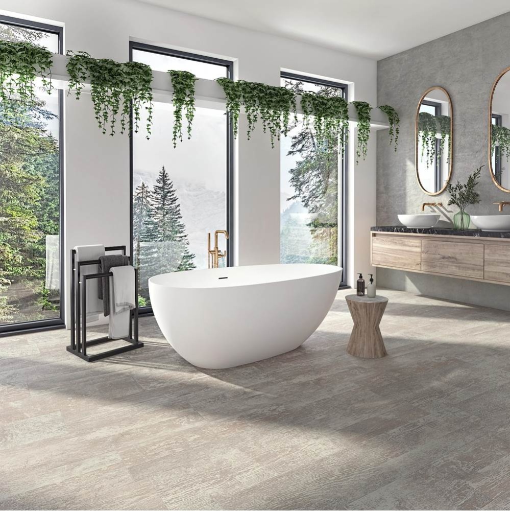 Braga 5929 AFR Solid Surface Freestanding Center Drain Bathtub in Matte White