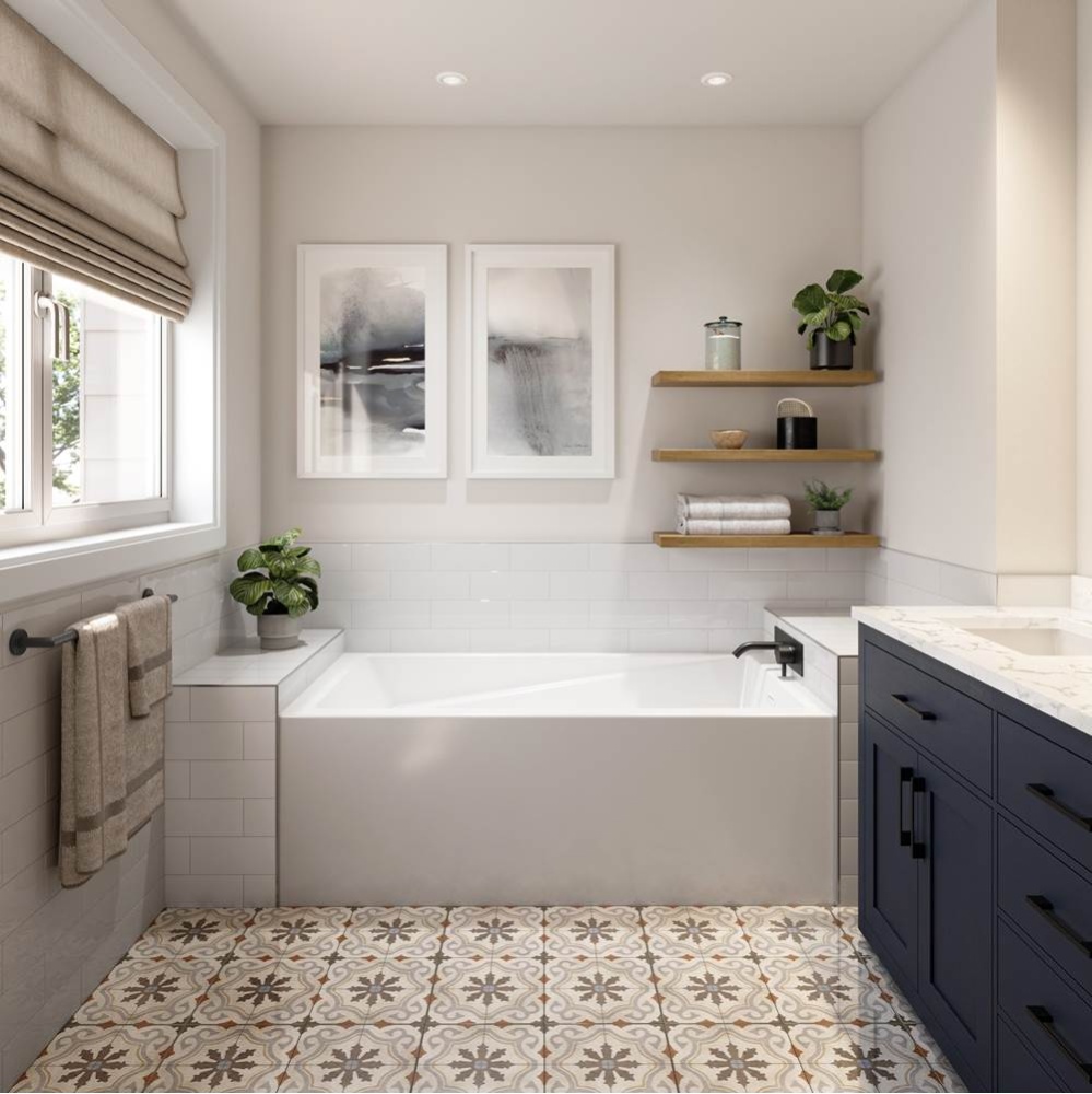 Breault 3260 IFS AFR Acrylic Alcove Left-Hand Drain Bathtub in White