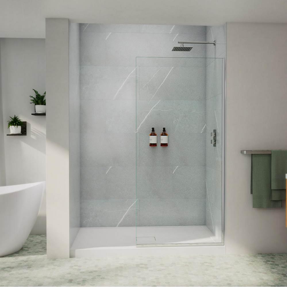 Reka 34 x 72 in. 10mm Shower Screen for Alcove Installation with Clear Glass in Chrome