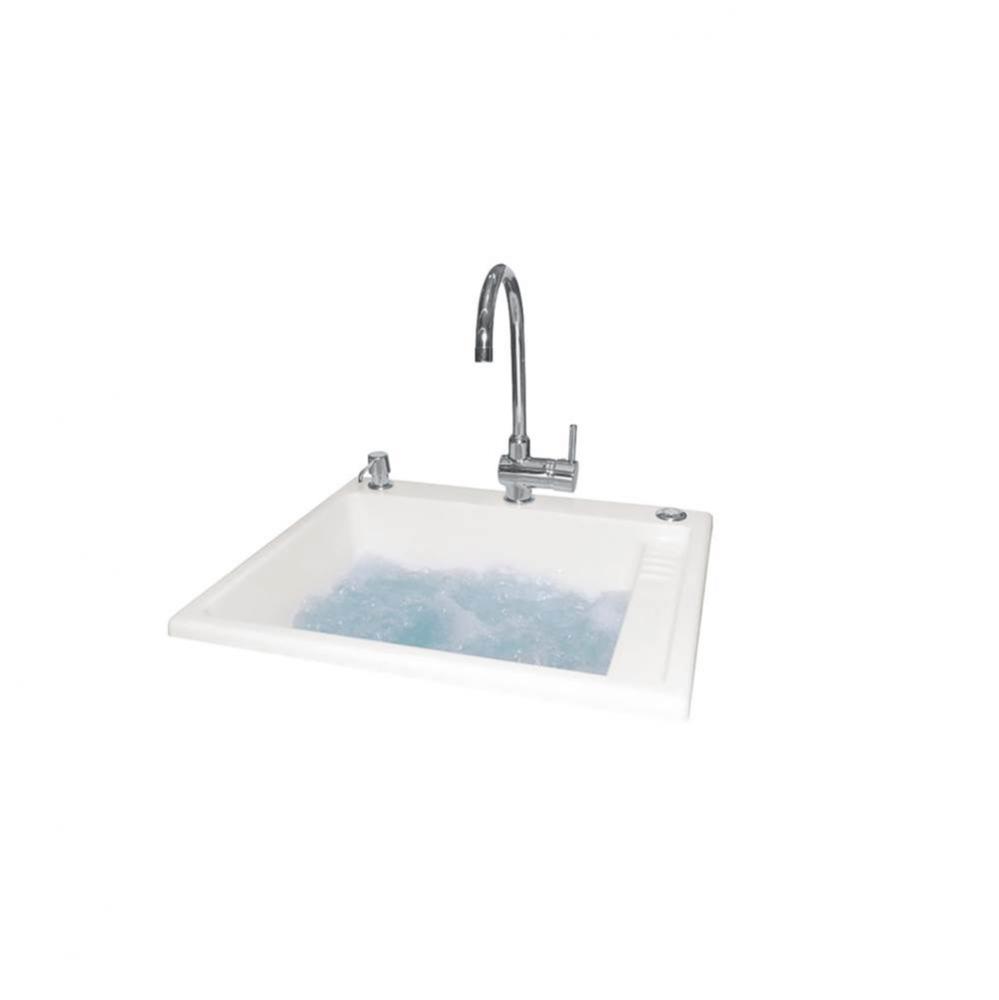 Eco 2420 Acrylic Drop-In Single Bowl Laundry Sink in White