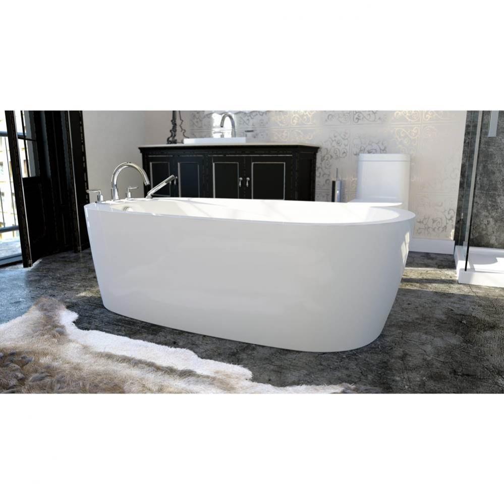 Vapora F1 6036 Acrylic Freestanding End Drain Bathtub in White