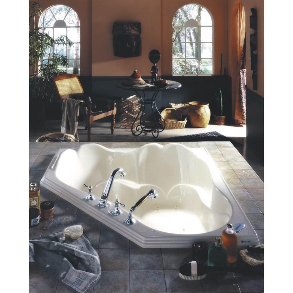 Orphee 5454 Acrylic Corner Center Drain Bathtub in White