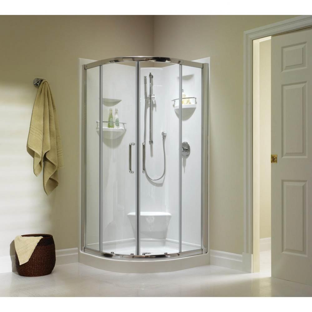 Belgrade 36 x 36 x 71 in. 6 mm Sliding Shower Door for Corner Installation with Clear glass in Chr