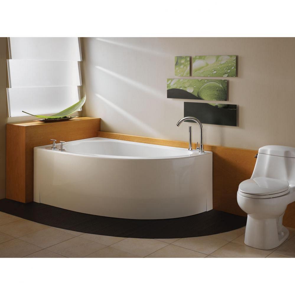WIND bathtub 36x60 with Tiling Flange and Skirt, Left drain, Whirlpool/Mass-Air, White