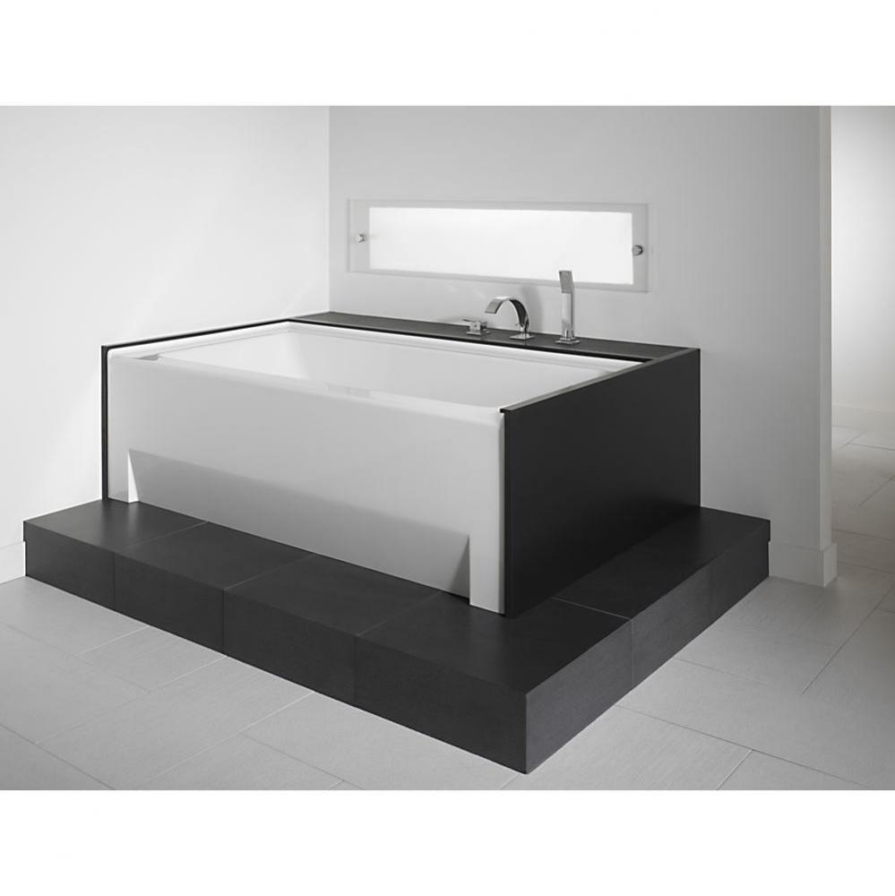 ZORA bathtub 32x60 with Tiling Flange and Skirt, Right drain, Whirlpool/Mass-Air, White