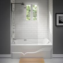 Neptune 15.11412.550033.10 - DAPHNE bathtub 32x60 with Tiling Flange and Skirt, Left drain, Whirlpool/Mass-Air/Activ-Air, White