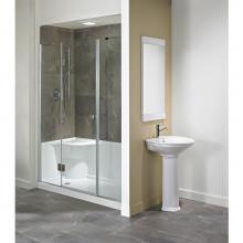 Neptune 21.10212.7580.23 - KOYA shower base 32x60 with Left Seat and Left drain, Ice gray